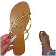 thumbnail image 3 of VerPetridure Women's Sandals Summer Casual Pinch Open Toe Platforms Flat Thong String Sandals Beach Shoes, 3 of 3