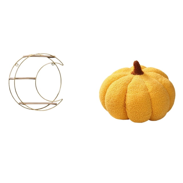 Estante De Pared Multifuncional Moderno Y Almohada De Calabaza De Peluche, Decorativo, Ahorra Espacio, Coleccionable, Trofeo, Dormitorio, Sofá, Cojín, Decoración De Habitación.