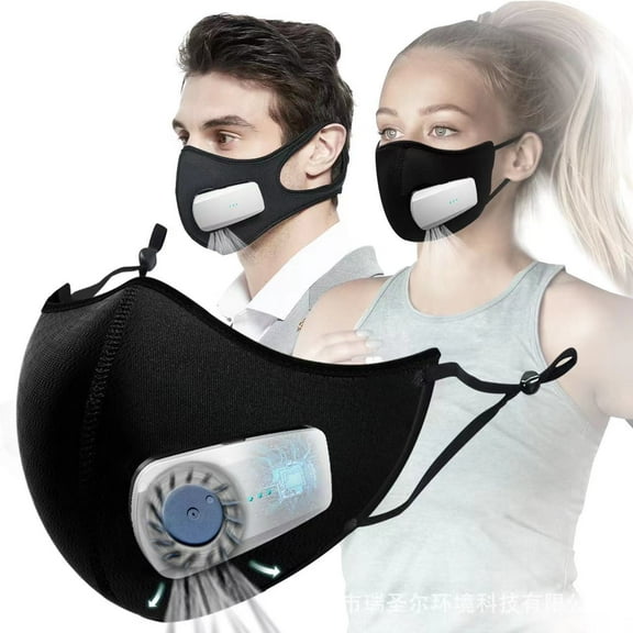 Rechargeable Electric Fresh Air Respirator Mask with Fan - Anti-Fog, Breathable & Comfortable for Asthma, Sports, Dust & Pollen