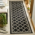 thumbnail image 3 of SAFAVIEH Courtyard Alina Geometric Quatrefoil Indoor/Outdoor Runner Rug, Black/Beige, 2'3" x 8', 3 of 14