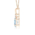 thumbnail image 2 of ANGARA Natural V-Bale Oval 1 ct Aquamarine Solitaire Pendant with Diamond in 14K Rose Gold for Women (Size-8x6mm) | March Birthstone, Anniversary, Jewelry Gift for Women | Natural Aquamarine Necklace, 2 of 8