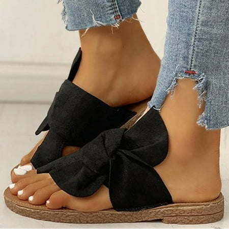 

Women s Twist Knot Flat Toe Loop Slides Solid Color Open Toe Bohomian Outdoor Slippers Summer Beach Slides Shoes
