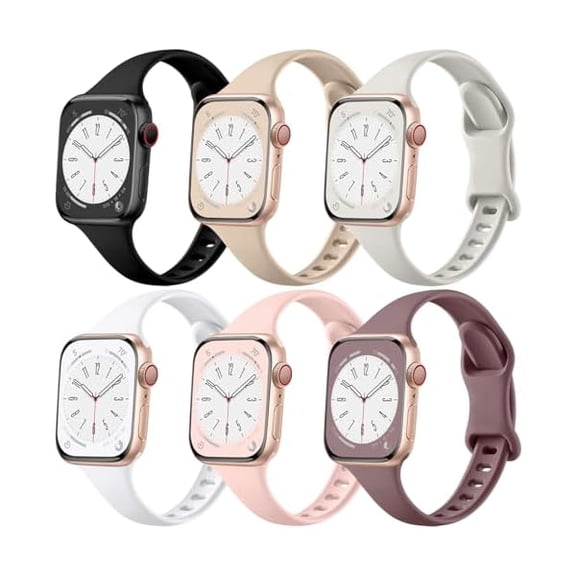 Thin Slim Bands Compatible with Apple Watch 40mm 38mm 44mm 45mm 46mm 42mm 41mm 49mm SE iWatch Bands Ultra 3 2 1 Series 11 10 9 8 7 6 5 4 3 2 1 for Women Men, Soft Narrow Sport Strap Wristband