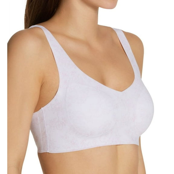 Women's Bali DF3496 Easylite Wirefree Bra with Back Closure (White/Hush Pink XL)