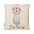 thumbnail image 2 of mason jar live simply 8 x 8 canvas decorative throw pillow, 2 of 3