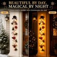thumbnail image 4 of 47"Glowing Christmas Door Hanger, Lighted Christmas Door Hanger, Rustic Quilted Fabric Wreath, Merrycascade Light-Up Christmas Decoration, 7 Festive Light Designs, Vertical Display (Snowman-B), 4 of 7
