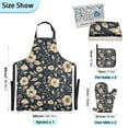 thumbnail image 3 of 5 Pcs Kitchen Set Heat Resistant Oven Mitts and Non-Slip Pot Holders with Adjustable Cooking Apron Flash Flower and Leaf, 3 of 6