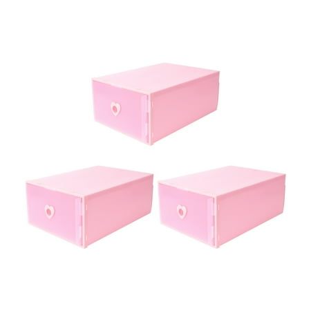 

3Pcs Thickened Transparent Plastic Box Drawer Type Sneakers Storage Container