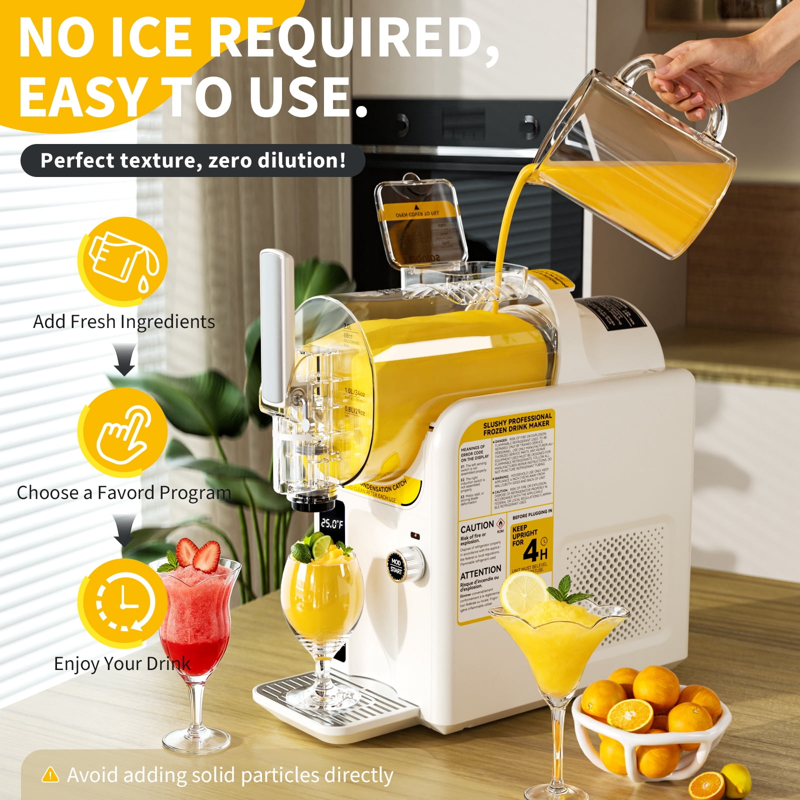 Slushie Machine & Soft Serve Ice Cream Machine, No Ice Needed, Self-Cleaning, 5 Presets for Soft Serve, Frozen Drink