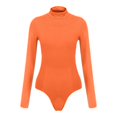 thumbnail image 5 of Fesfesfes Jumpsuit for Women Solid Color Mock Turtle Neck Tops Long Sleeve Bodysuit Jumpsuit, 5 of 6