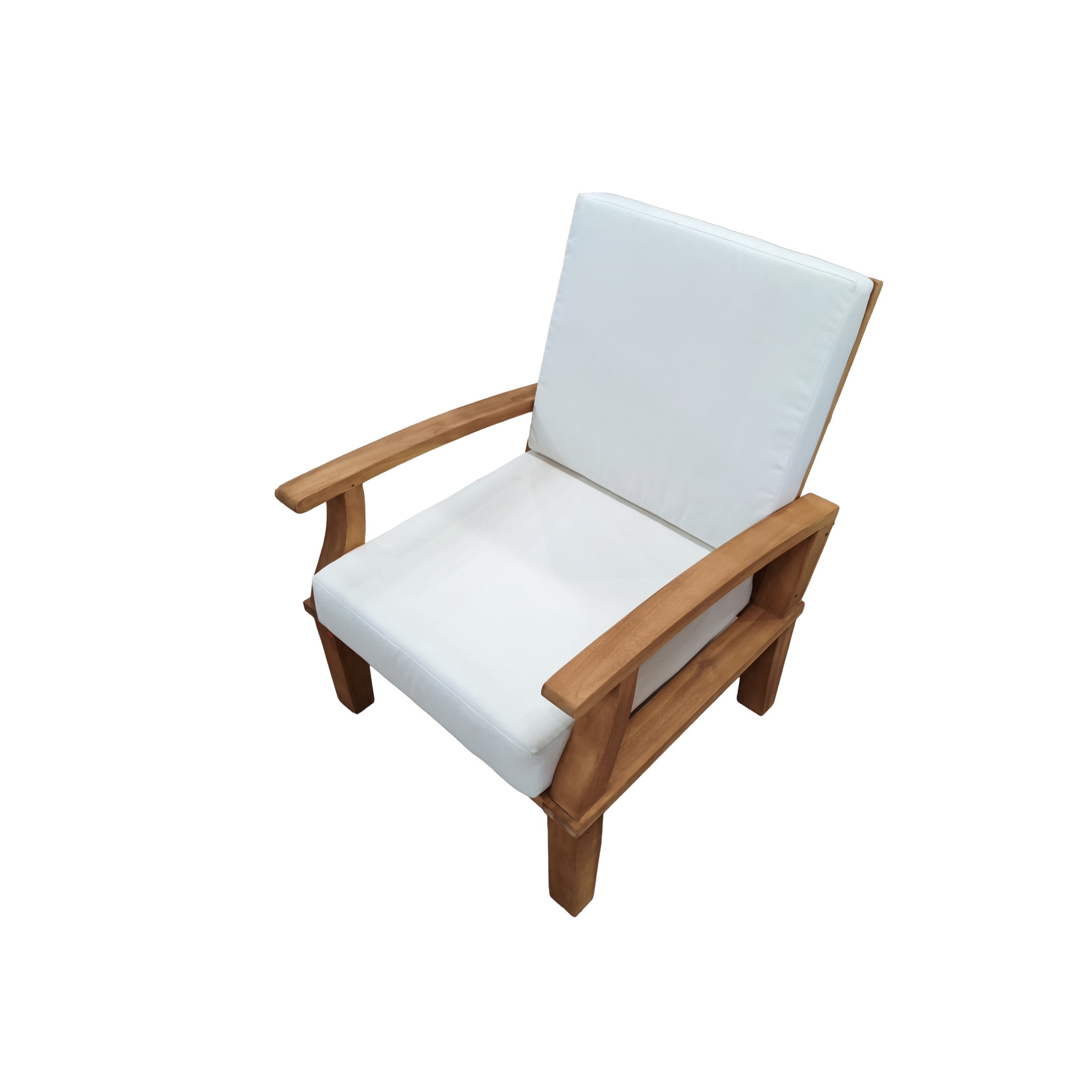 DecMode Brown Traditional Teak Wood Outdoor Seating Set with Cushions, Set of 5 77" 54"W
