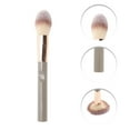 thumbnail image 3 of Unique Bargains 1 Pc Durable Blush Brush Light Coffee Color Nylon Hair Aluminum Tube Plastic Handle, 3 of 5