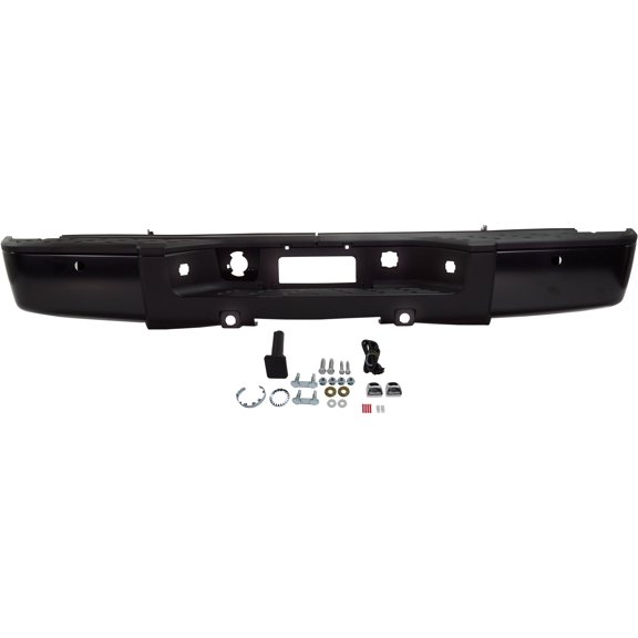 Step Bumper Compatible with CHEVROLET SILVERADO/SIERRA 1500 2007-2013 Assembly Powdercoated Black with ROS Holes