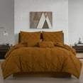 thumbnail image 2 of Chezmoi Collection 10-Piece Bed in a Bag Comforter Set, Pintuck Design, All Season Soft Microfiber Bedding with Sheets, Pillow Shams & Decorative Pillow, Spice Orange, King, 2 of 9