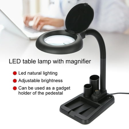 Walfront Magnifying Glass Table Lamp With 5x 10x Magnifier With 36