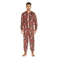 thumbnail image 5 of Adult Christmas Onesie Penguin Christmas Tree Pattern Zipper One-Piece Pajamas Unisex with Pockets, 5 of 6