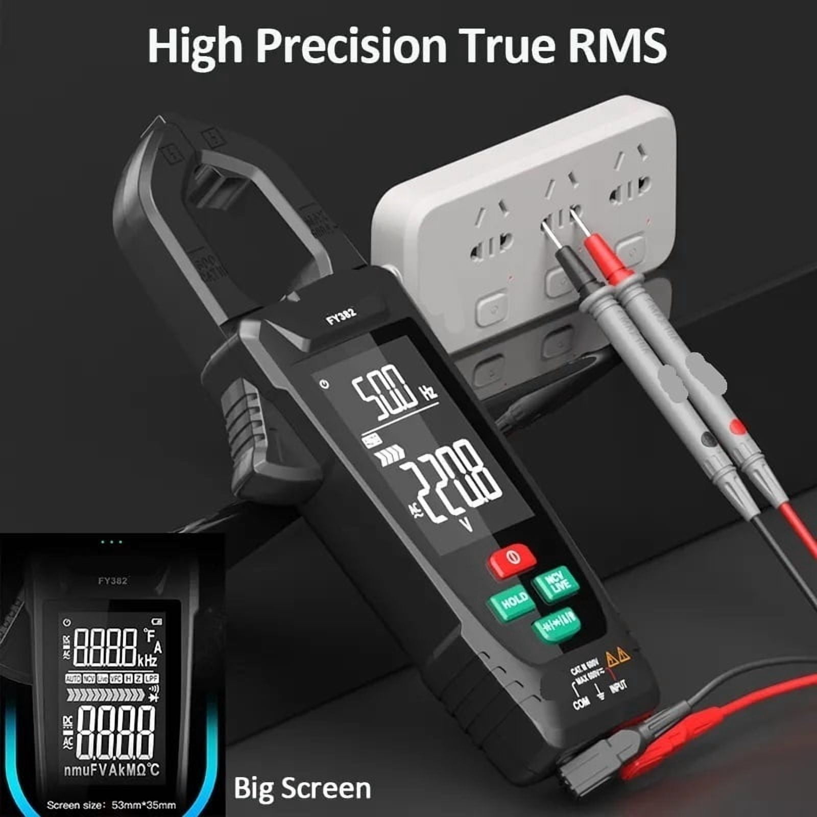 Digital Clamp Meter Voltage Current Clamp True RMS Auto Range Temp Capacitance Ammeter Pliers ,High&Low Sensitivity