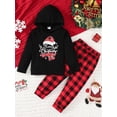 thumbnail image 2 of Bagilaanoe 2Pcs Toddler Baby Boy Christmas Clothes Print Long Sleeve Hoodie Sweatshirt Tops + Sweatpants 1T 2T 3T 4T 5T 6T Kids Long Pants Set, 2 of 9