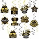 thumbnail image 5 of Feliz año nuevo con espirales colgantes en negro y dorado para fiestas de Nochevieja 2025 Decoraciones de feliz año nuevo Colgantes de año nuevo, 5 of 5