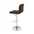 thumbnail image 3 of Set of 4 Modern Home Boris Contemporary Adjustable Height Bar/Counter Stool - Chrome Base/Footrest Barstool (Coffee Brown), 3 of 7