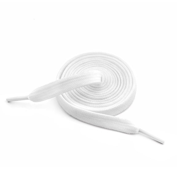 10 Pcs White  Shoelaces - 55 Inch 8mm Wide, Durable Strong Weave, Fit Daily Athletic Wear