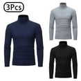 thumbnail image 2 of Lejafay Men's 3 Pcs Mock Neck Shirts Long Sleeve Turtleneck Pullover Tops Black&Navy Blue&Gray XXL, 2 of 6