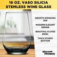 thumbnail image 3 of 10 Vaso Silicia Stemless Wine Glasses Set, 16 oz. - Clear, Orb-Like, Thick base - Black, 3 of 5