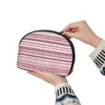 thumbnail image 6 of YFYANG 2 Piece Women's Portable Makeup Bags, Pink Vintage Stripes Clutch Travel Toilet Bags Cosmetic Organizer, 6 of 7