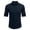 Navy, variant on Busydd Cotton Linen Shirts for Men Stylish Solid Color Button Up Shirt Comfy Breathable Long Sleeve Shirt Turndown Collar Casual Shirt with Chest Pocket