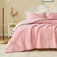 thumbnail image 6 of Bestier Pink Full Size Comforter Set | 3-Piece Soft & Fluffy Sorona Plant-Based Fiber All Season Bedding with Pillowcases, Skin-Friendly, Wrinkle Resistance, Moisture Wicking, 6 of 8