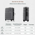 thumbnail image 4 of PAPROOS 3 PCS Luggage Set, Lightweight Carry on Hardside Suitcases Set, 20in 24in 28in Travel Luggage with Spinner Wheels and TSA Lock, Modern Hardshell Suitcases and Luggage, Gray, 4 of 9