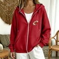 thumbnail image 2 of Gsakboxl Sweatshirt Women Football Embroidery Full Zip Up Long Sleeve Hooded Sweatshirt, Casual Outer Hood Jacket For Football Lovers Fall Daily Wear, 2 of 8