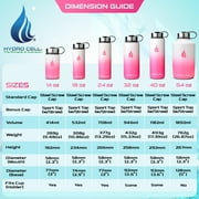 24oz (Fluid Ounces) Wide Mouth Hydro Cell Stainless Steel Water Bottle White/Pink