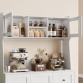 thumbnail image 7 of 67 in Tall Kitchen Pantry Cabinet with Microwave Shelf Sideboard Hutch Storage Cabinet with Doors Shelves and Drawers Wooden Coffee Bar Sideboard Buffet Cabinets with Storage for Office White, 7 of 7