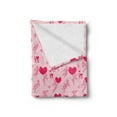 thumbnail image 2 of Love Soft Flannel Fleece Blanket, Pattern with Silhouettes of Angel Heart Bird and Calligraphic Text Love Artwork Print, Cozy Plush for Indoor and Outdoor Use, 50" x 70", Rose Pink, by Ambesonne, 2 of 5