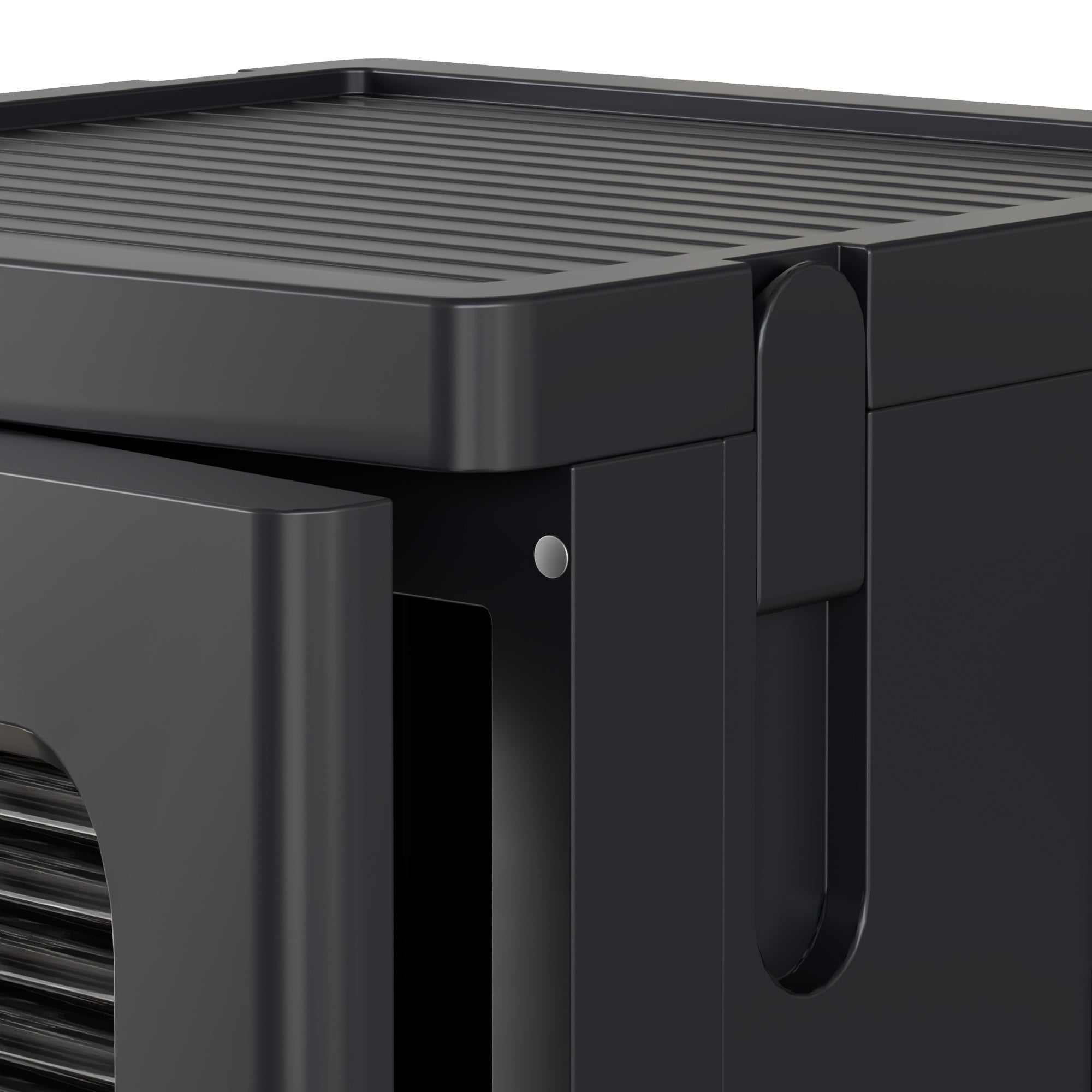 Slim Narrow Plastic Storage Cabinet with Adjustable Shelves, Doors & Wheels, Waterproof & Dustproof Design,Black