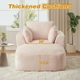 thumbnail image 5 of Muumblus Chaise Lounge Indoor, Cozy Lounge Chair Sleeper Sofa for Adults, No Assembly Required, Pink Corduroy, 5 of 10