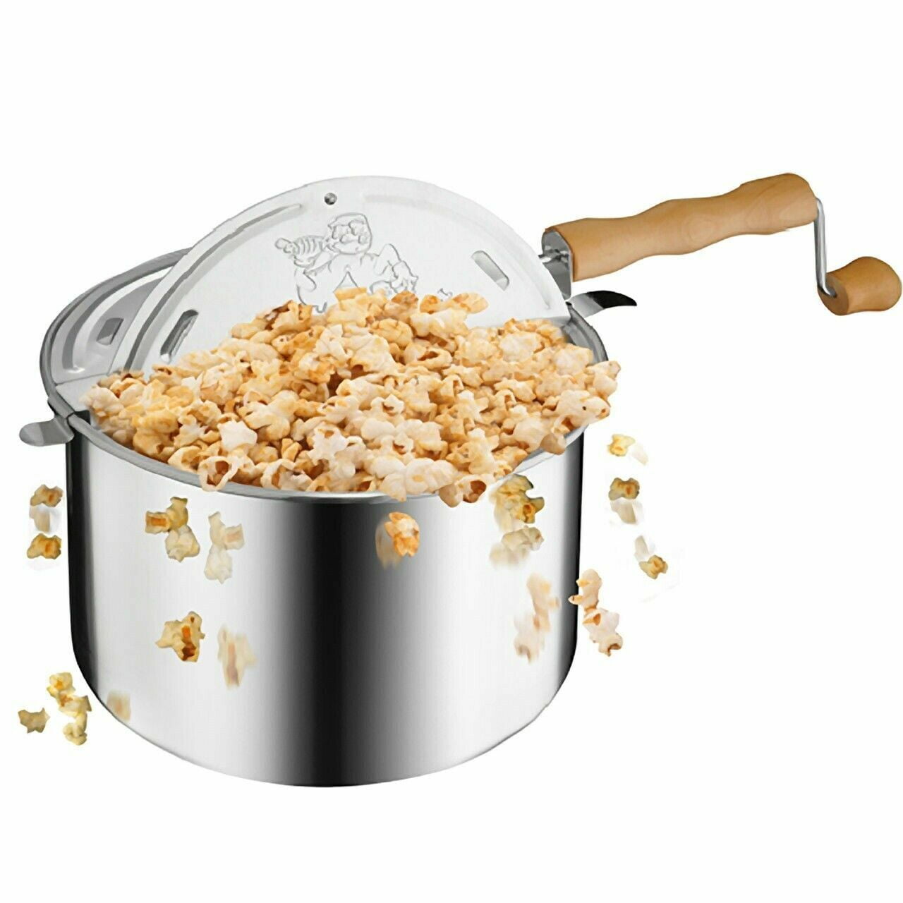 Rome's Chestnut Roaster and Fireplace Popcorn Popper Steel with Wood Handle 