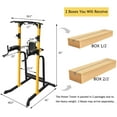 thumbnail image 7 of ZENOVA Height Adjustable Power Tower Squat Rack Pull-Up Bars Dip Stands Strength Training Equipment for Home Gym, Yellow, 7 of 7