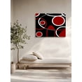 thumbnail image 5 of Black Red Wall Art for Living Room,Canvas Picture Wall Decor for Bathroom Bedroom,White Circle Geometric Abstract Texture Painting Artwork for Office Kitchen Hallway Dining Room Home Decor 20"x24", 5 of 8