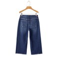 thumbnail image 6 of Capri Jeans for Women Wide Leg High Waisted Effortless Flow Pull On Stretchy Denim Elastic Waist Pants with Pockets, 6 of 7