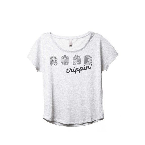 Road Trippin' Women's Fashion Slouchy Dolman T-Shirt Tee Heather White X-Large