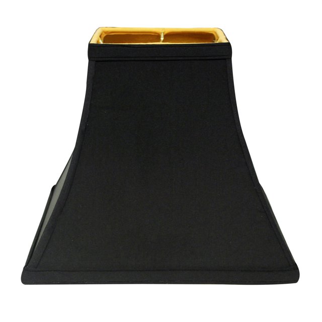 Cloth & Wire HI01466 Abat-Jour Carré à Fond Rigide avec Lave-Linge, Noir (avec Doublure en Or)