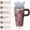 thumbnail image 3 of 20OZ Dog Design Travel Tumbler with Handle Straw and Lid Paw Print Coffee Mug for Women Friends Unique Holiday Birthday Gifts Durable and Long Lasting, 3 of 6