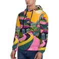 thumbnail image 3 of Haiem Retro Futuristic Landscape Patterned Men's Hoodie with Kangaroo Pocket - Ideal Pullover Sweatshirt for Daily Wear, Travel, and Home-Small, 3 of 7