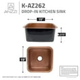 thumbnail image 5 of ANZZI  Isle Drop-In 19" Single Bowl Kitchen Sink-Hammered Copper - hammered antique copper, 5 of 5