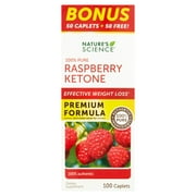Nature's Science Raspberry Ketone Weight Loss Dietary Supplement Caplets, 100 Count