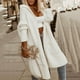 thumbnail image 5 of Moda Mujer Camiseta de manga larga de invierno Cárdigan con frente abierto Prendas de abrigo sueltas Sudadera con capucha Blusa con estampado Abrigo Tops Fridja  po3476, 5 of 9