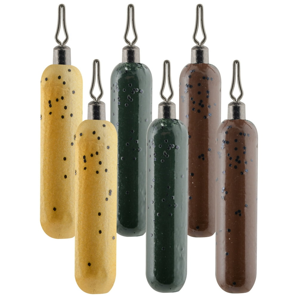 South Bend Drop Shot Cylindrical Fishing Weights, Assorted Colors, 3/8