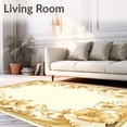 thumbnail image 2 of ODIKA 8'x10' Machine Washable Non-Slip Area Rug, Charming Floral in Cream with Gold Tones High Traffic Rug, Beige, 55619, 2 of 7